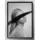 Quadro Decorativo Abstrato Mulher Minimalista Preto e Branco