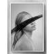 Quadro Decorativo Abstrato Mulher Minimalista Preto e Branco