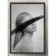 Quadro Decorativo Abstrato Mulher Minimalista Preto e Branco