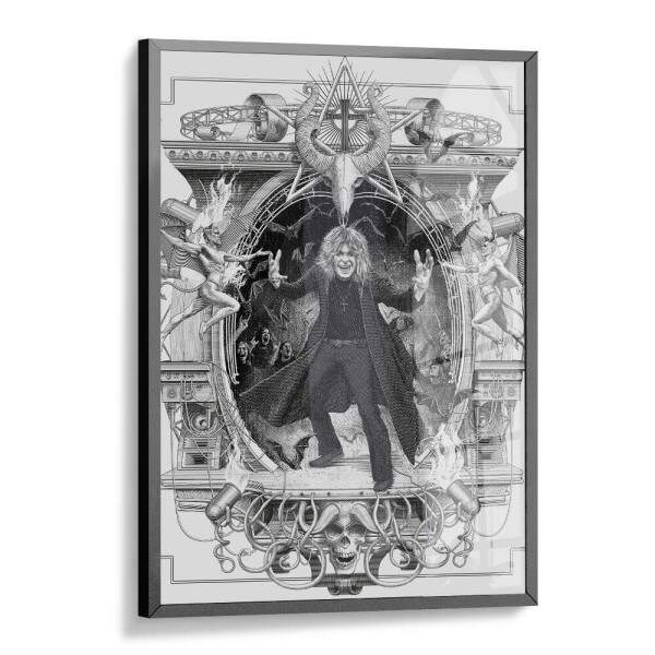 Quadro Decorativo Arte Black Sabbath Preto e Branco