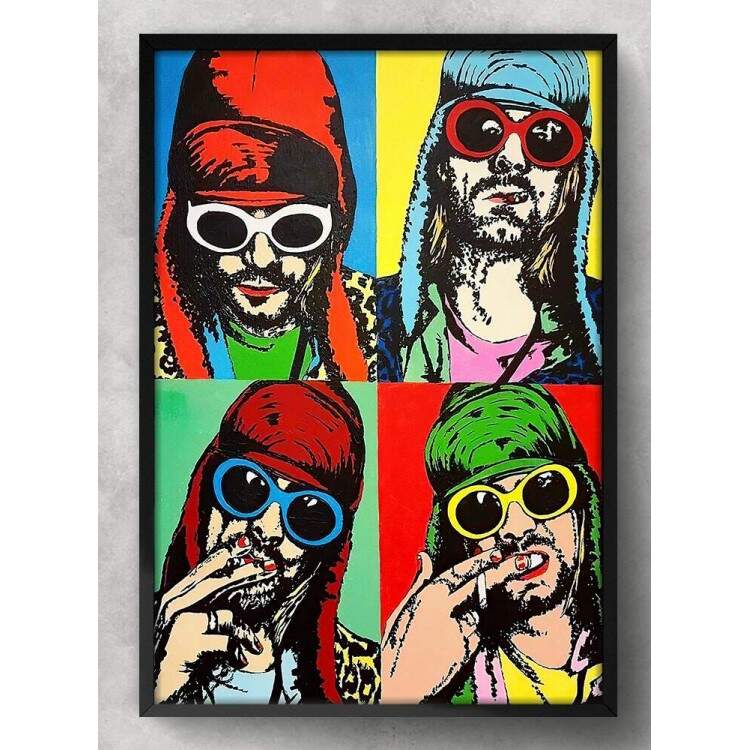 Quadro Decorativo Banda Nirvana Arte Colorida