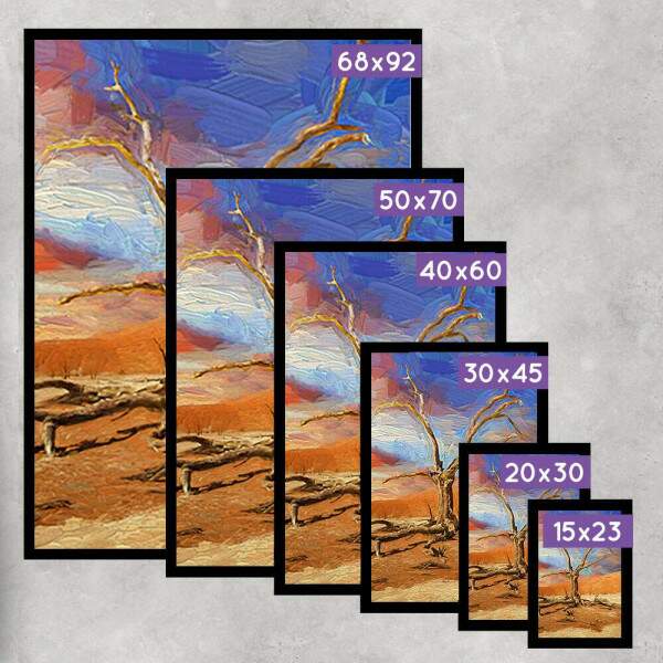 Kit 2 Quadros Decorativos Pintura rvore No Deserto