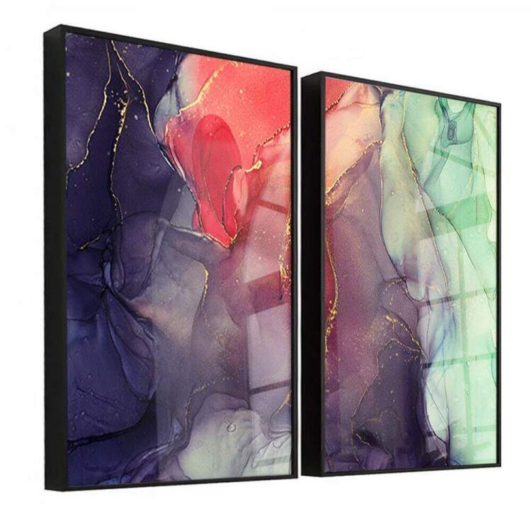 Kit 2 Quadros Decorativos Efeito Mrmore