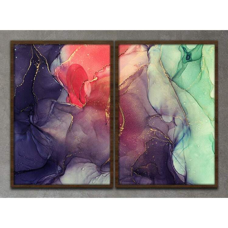 Kit 2 Quadros Decorativos Efeito Mrmore