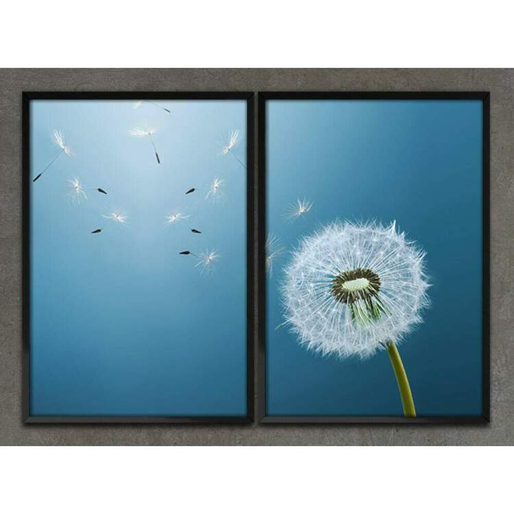 Kit 2 Quadros Decorativos Dente de Leo Mod e Cu