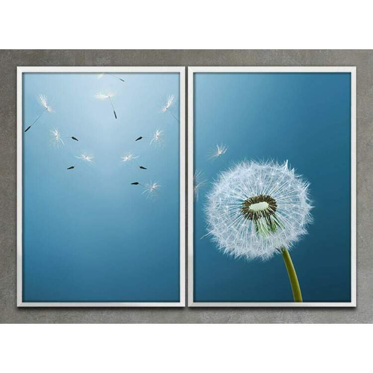 Kit 2 Quadros Decorativos Dente de Leo Mod e Cu