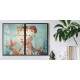 Kit 2 Quadros Decorativos Abstratos Mulher Floral