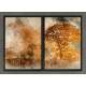 Kit 2 Quadros Decorativos Abstratos Pintura Paisagem com �rvores