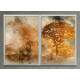 Kit 2 Quadros Decorativos Abstratos Pintura Paisagem com �rvores