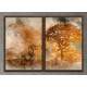 Kit 2 Quadros Decorativos Abstratos Pintura Paisagem com �rvores