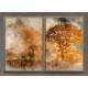 Kit 2 Quadros Decorativos Abstratos Pintura Paisagem com �rvores