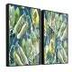 Kit 2 Quadros Decorativos Abstratos Pintura Folhas Tropical