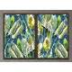 Kit 2 Quadros Decorativos Abstratos Pintura Folhas Tropical