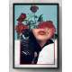 Quadro Decorativo Abstrato Mulher Flores Vermelhas