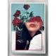 Quadro Decorativo Abstrato Mulher Flores Vermelhas
