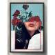 Quadro Decorativo Abstrato Mulher Flores Vermelhas