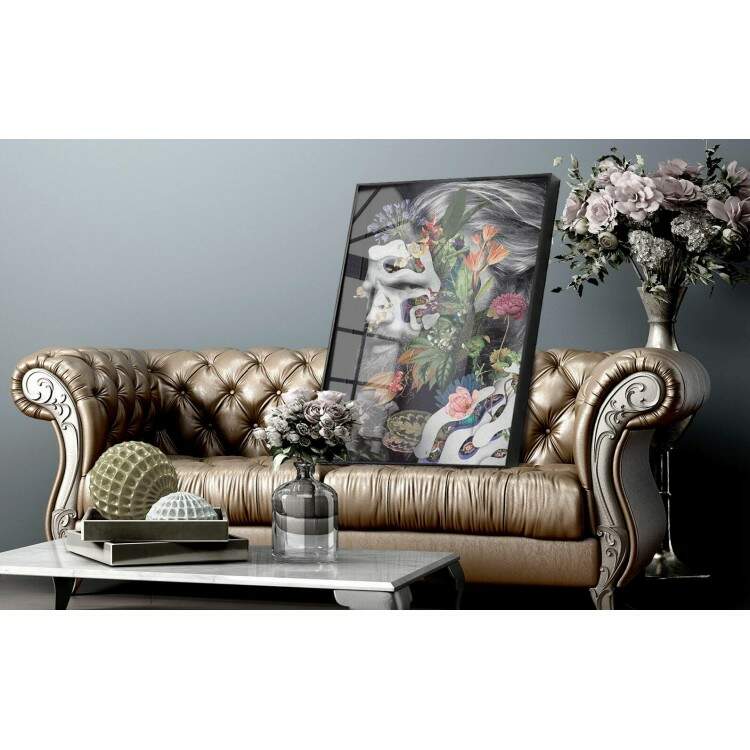 Quadro Decorativo Abstrato Homem Florido Black and Color