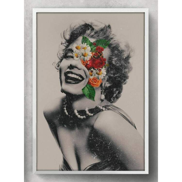 Quadro Decorativo Abstrato Marilyn Face de Flores