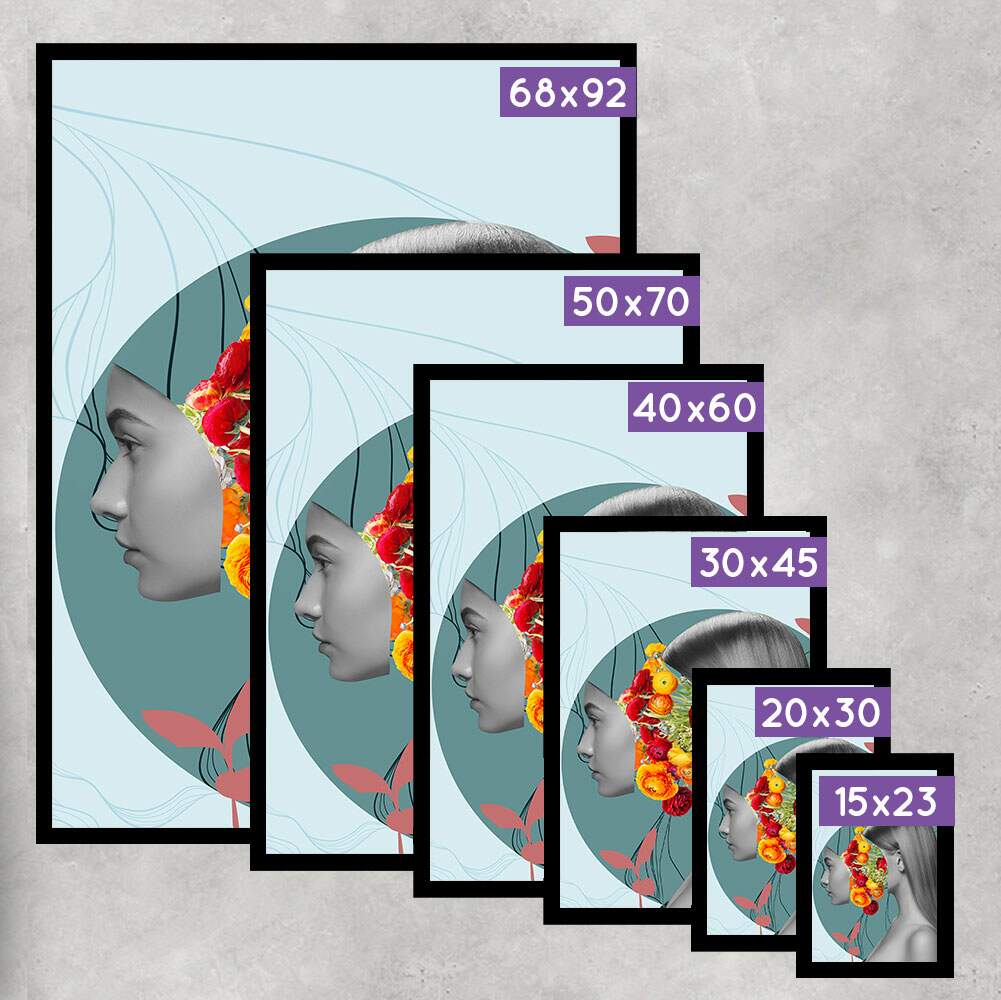 Quadro Decorativo Abstrato Mulher Minimalista com Flores