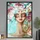 Quadro Decorativo Abstrato Vaso Mulher com Flores