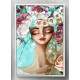 Quadro Decorativo Abstrato Vaso Mulher com Flores