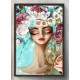 Quadro Decorativo Abstrato Vaso Mulher com Flores