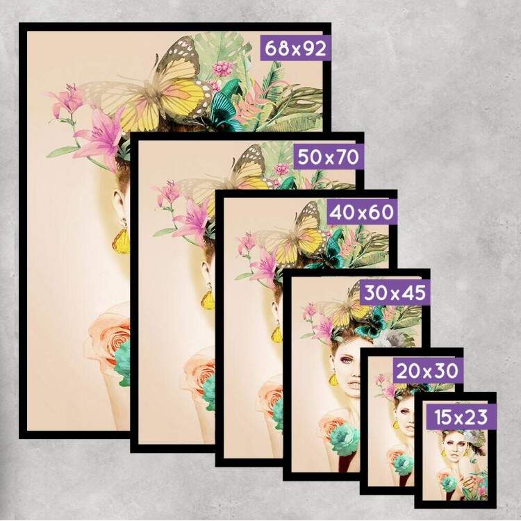 Quadro Decorativo Abstrato Mulher com Flores na Cabea