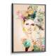 Quadro Decorativo Abstrato Mulher com Flores na Cabe�a