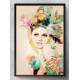 Quadro Decorativo Abstrato Mulher com Flores na Cabe�a