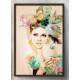 Quadro Decorativo Abstrato Mulher com Flores na Cabe�a