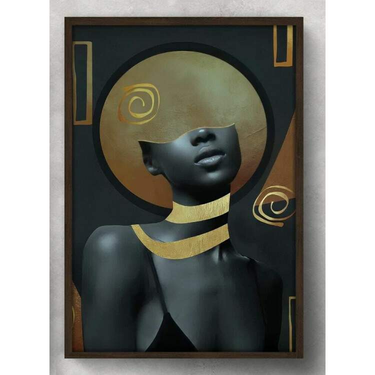 Quadro Decorativo Abstrato Mulher Negra sem Olhos