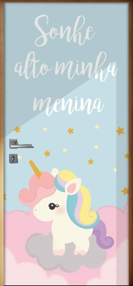 Adesivo para Porta Unicrnio com Frase