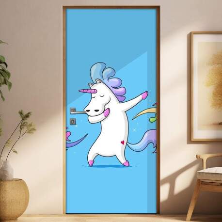 Adesivo para Porta Unicrnio Danando