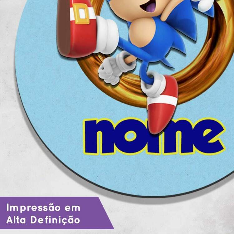 Enfeite de Porta Maternidade Sonic com Nome