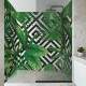Papel de Parede Para Box de Banheiro Abstrato G�ometrico Tropical 3D