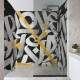 Papel de Parede Para Box de Banheiro Abstrato Rabiscos de Grafite 3D