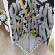 Papel de Parede Para Box de Banheiro Abstrato Rabiscos de Grafite 3D