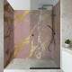 Papel de Parede Para Box de Banheiro M�rmore Rosa com Dourado MP