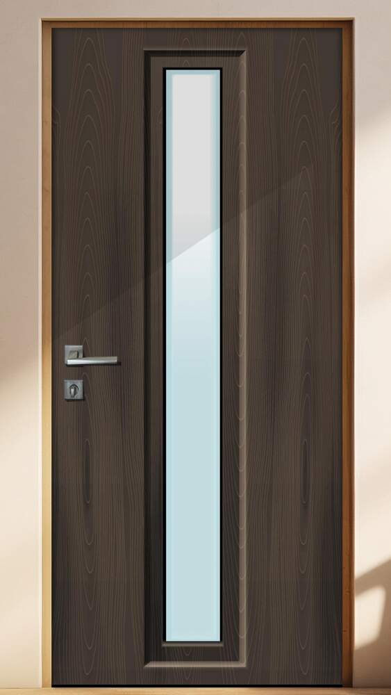 Adesivo para Porta Madeira Marrom Imitando Vidro