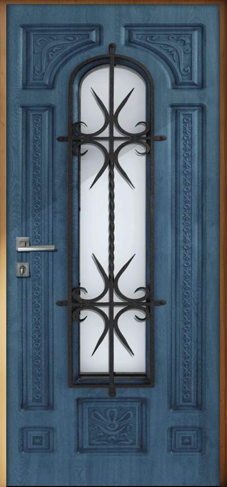 Adesivo para Porta Madeira Azul Antiga