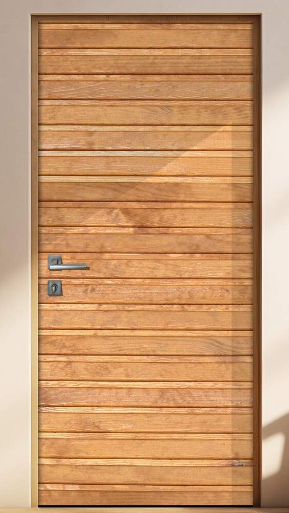 Adesivo para Porta Madeira Ripada Horizontal