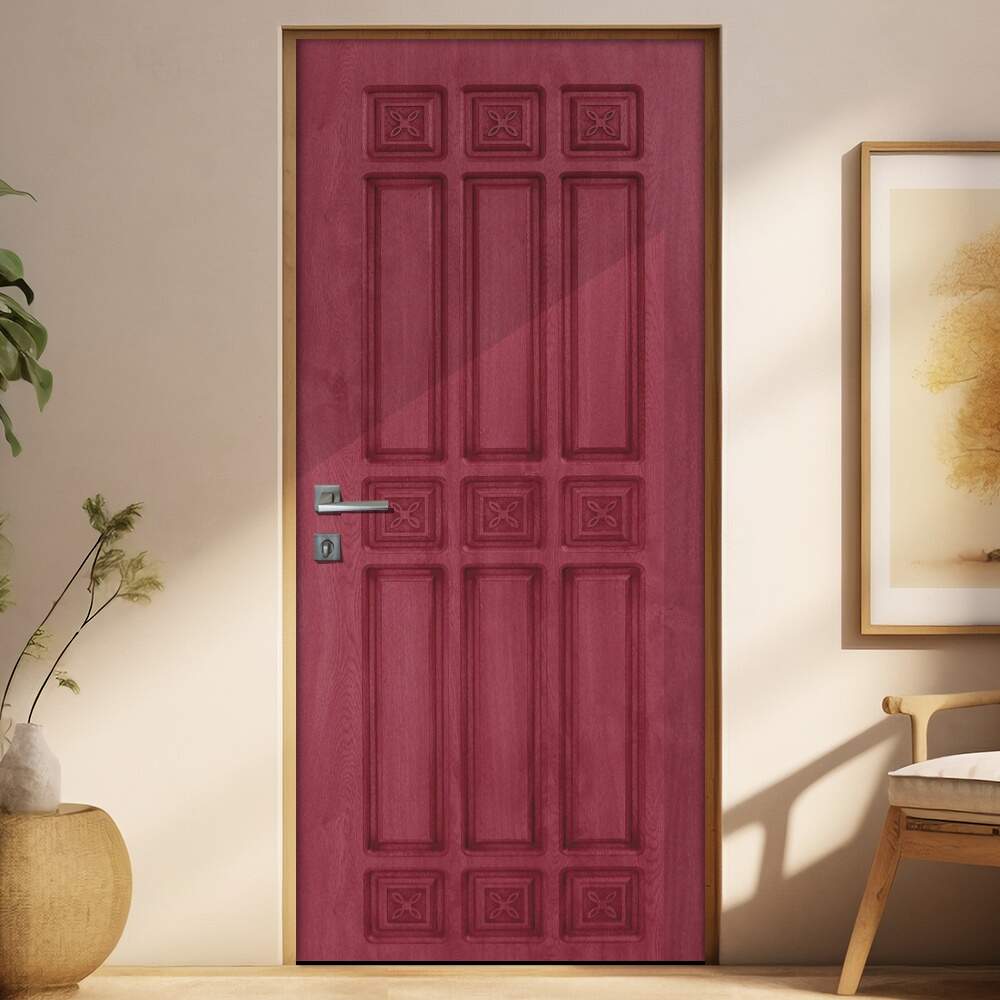 Adesivo para Porta Madeira Vermelha
