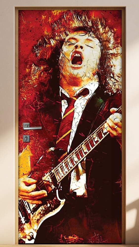 Adesivo Para Porta Banda Ac-dc Guitarrista