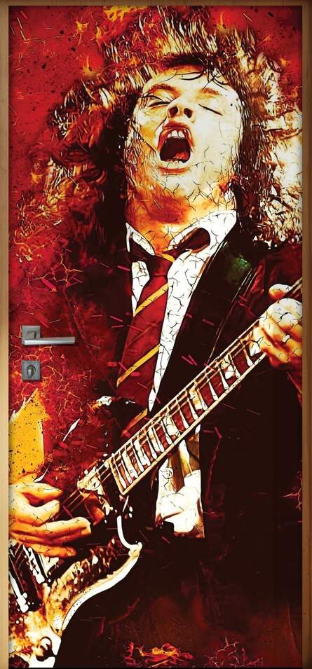 Adesivo Para Porta Banda Ac-dc Guitarrista