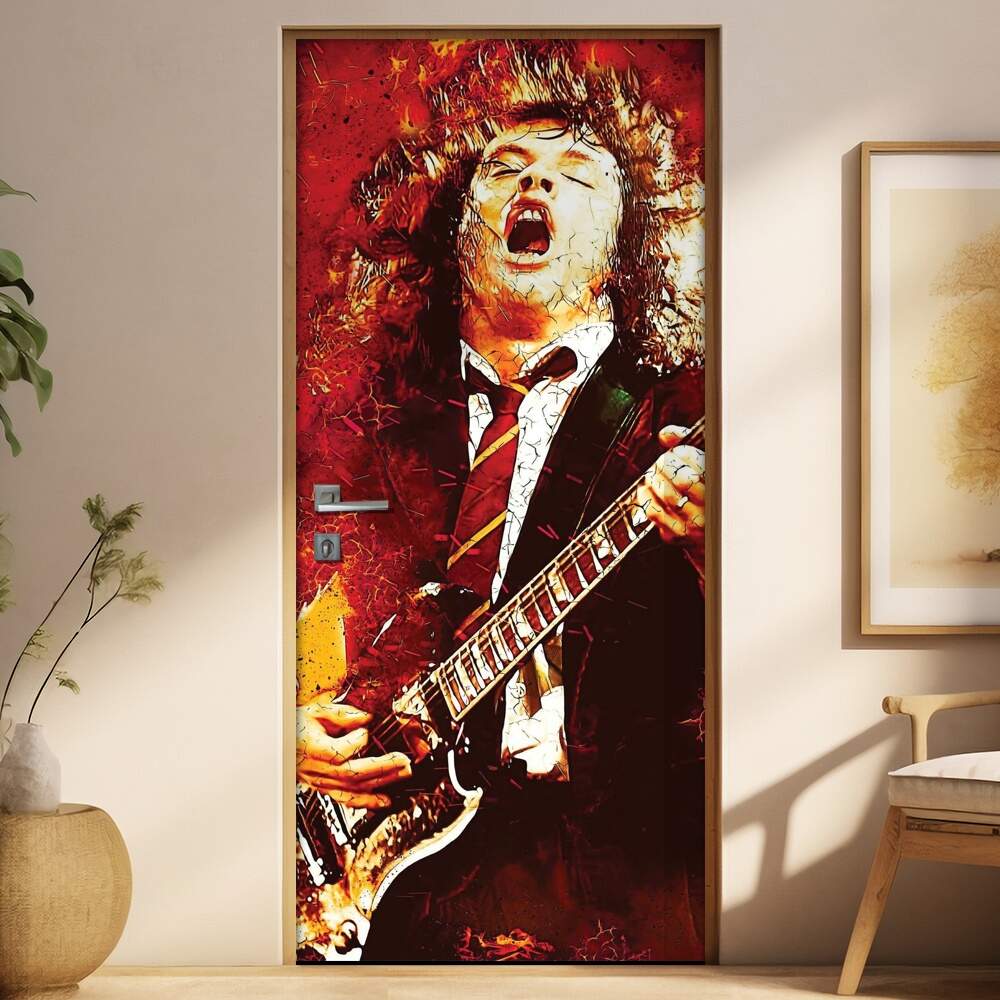 Adesivo Para Porta Banda Ac-dc Guitarrista