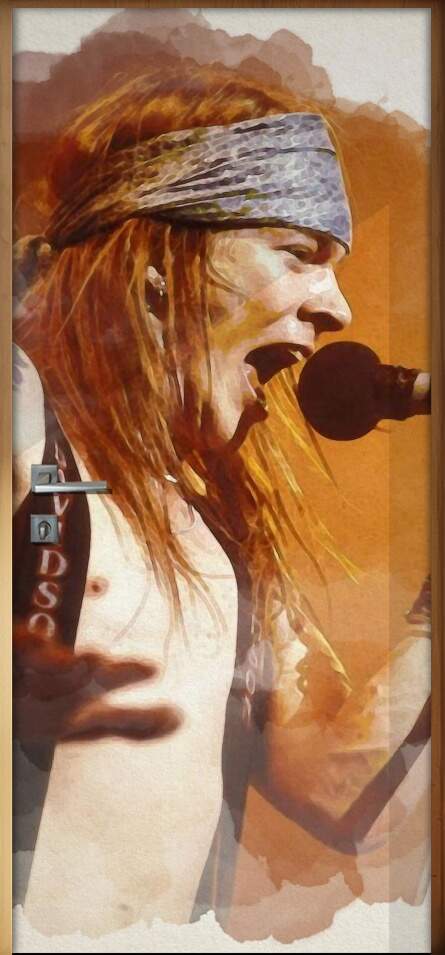 Adesivo Para Porta Banda Guns N Roses Axl Roses