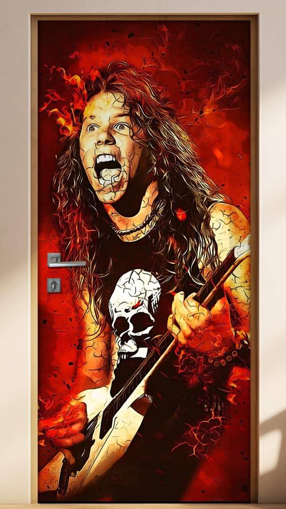 Adesivo Para Porta Banda Metalica James Hetfield