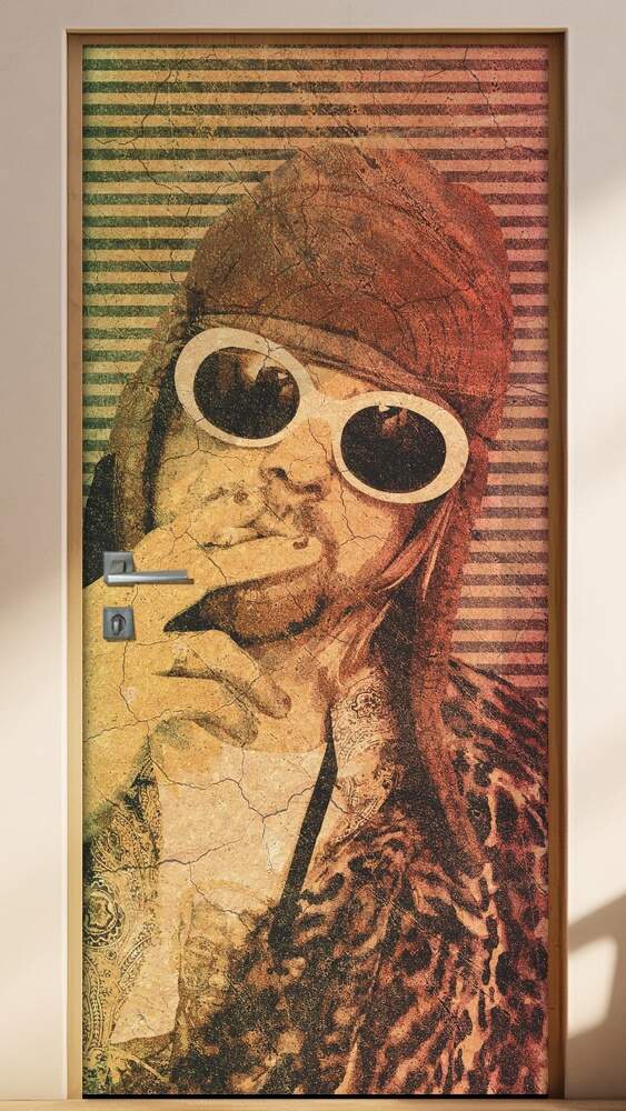 Adesivo Para Porta Banda Nirvana Kut Cobain