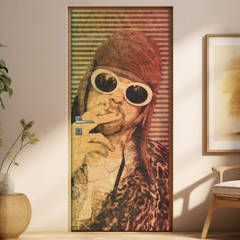 Adesivo Para Porta Banda Nirvana Kut Cobain