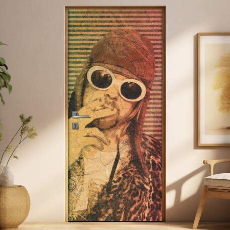 Adesivo Para Porta Banda Nirvana Kut Cobain